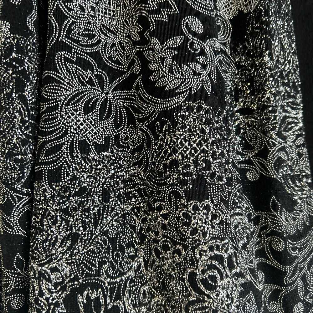 Vintage Alex Evenings Metallic Floral Glitter Jacket Size XL - Picture 4 of 8